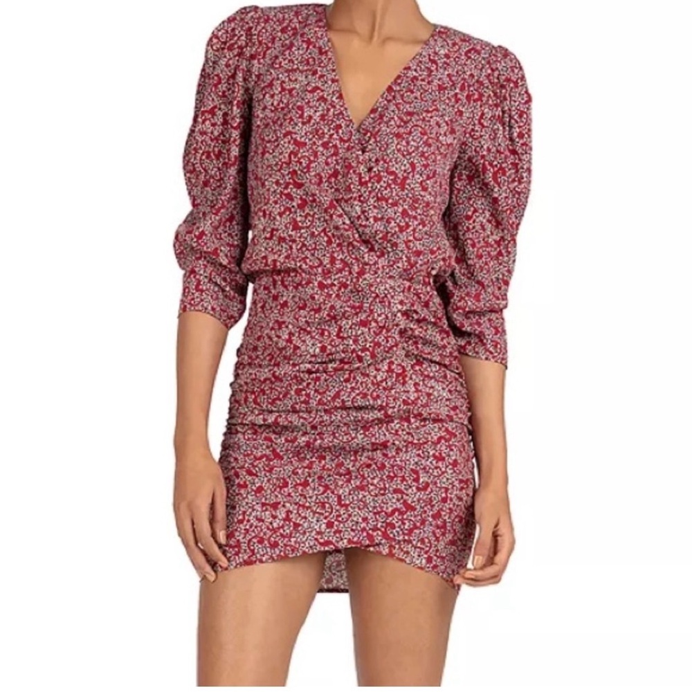 ba&sh Red Floral Mini Dress
